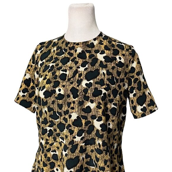 Asos Drop Waist Leopard Print Dress Size 4 - Picture 3 of 8